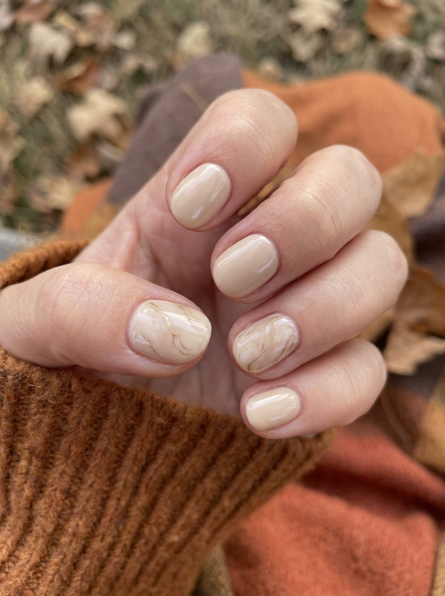 Smoky Plum Nails auf kurzen gepflegten Nägeln im Herbst 2026